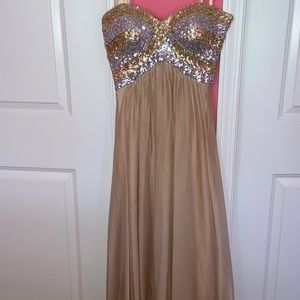 Prom dress nude/gold
